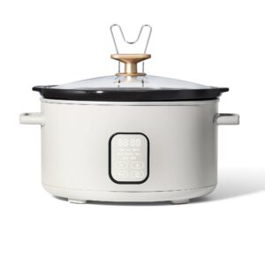 coolhome 6 quart programmable slow cooker, white icing by drew barrymore (white icing)