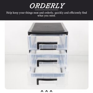 Cabilock Closet Mini Office Supplies Pen Organizer Storage Plastic Drawers 3 Drawer Storage Organizer Plastic s Plastic Drawers Organizer Small Drawer Hat Rv Black Stationery Organizer