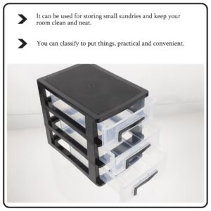 Cabilock Closet Mini Office Supplies Pen Organizer Storage Plastic Drawers 3 Drawer Storage Organizer Plastic s Plastic Drawers Organizer Small Drawer Hat Rv Black Stationery Organizer