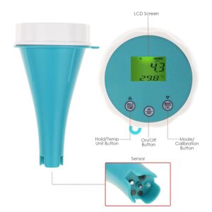 Smart Water Quality Tester: 6-in-1 Bluetooth Floating Monitor for Pools, Spas, and Hydroponics - pH, EC, ORP, Chlorine, Salinity, and Temperature Measurement