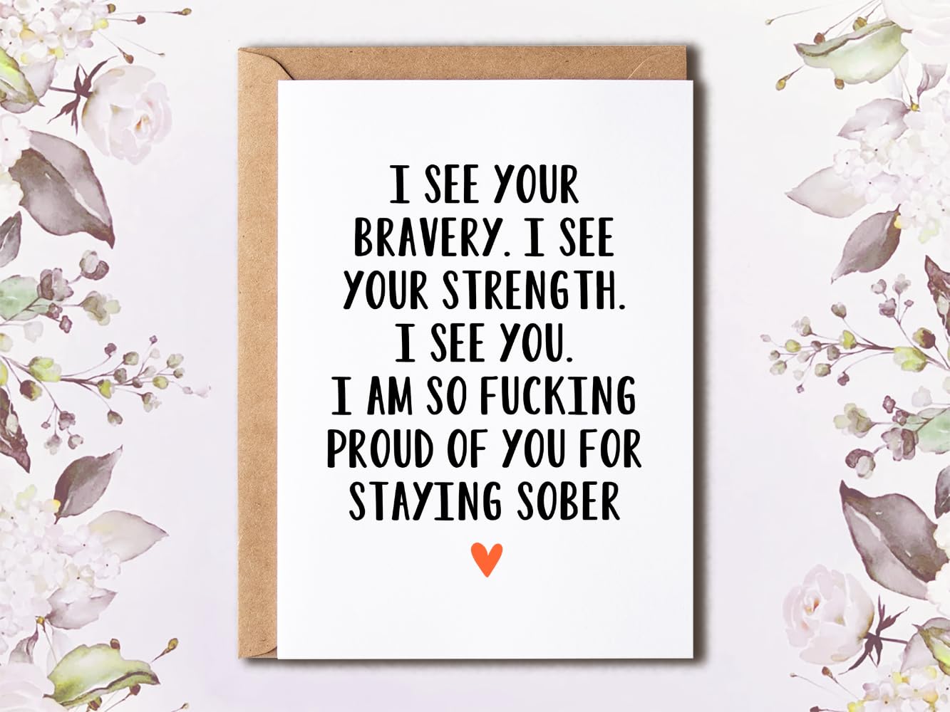 NTVShop Funny Sober Card - Proud Of You For Staying Sober Card - Sobriety Gift For Women Men - Simple Card For Him Her