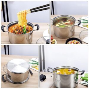 Soup Pan Stainless Steel Stockpot with Lid, Soup Stock Pot, Nonstick Cooking Pot with Handle, Pasta Pot, Saucepot Cookware (16X16CM) Milk Pan