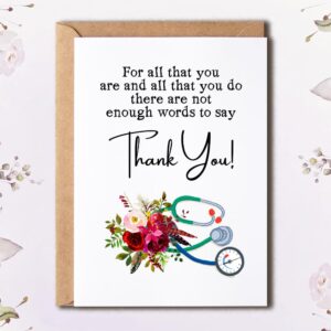 NTVShop Cute Thank You Card - Healthcare Worker Thank You Card - Nurse Appreciation Card - Perfect Card For Doctor Nurse