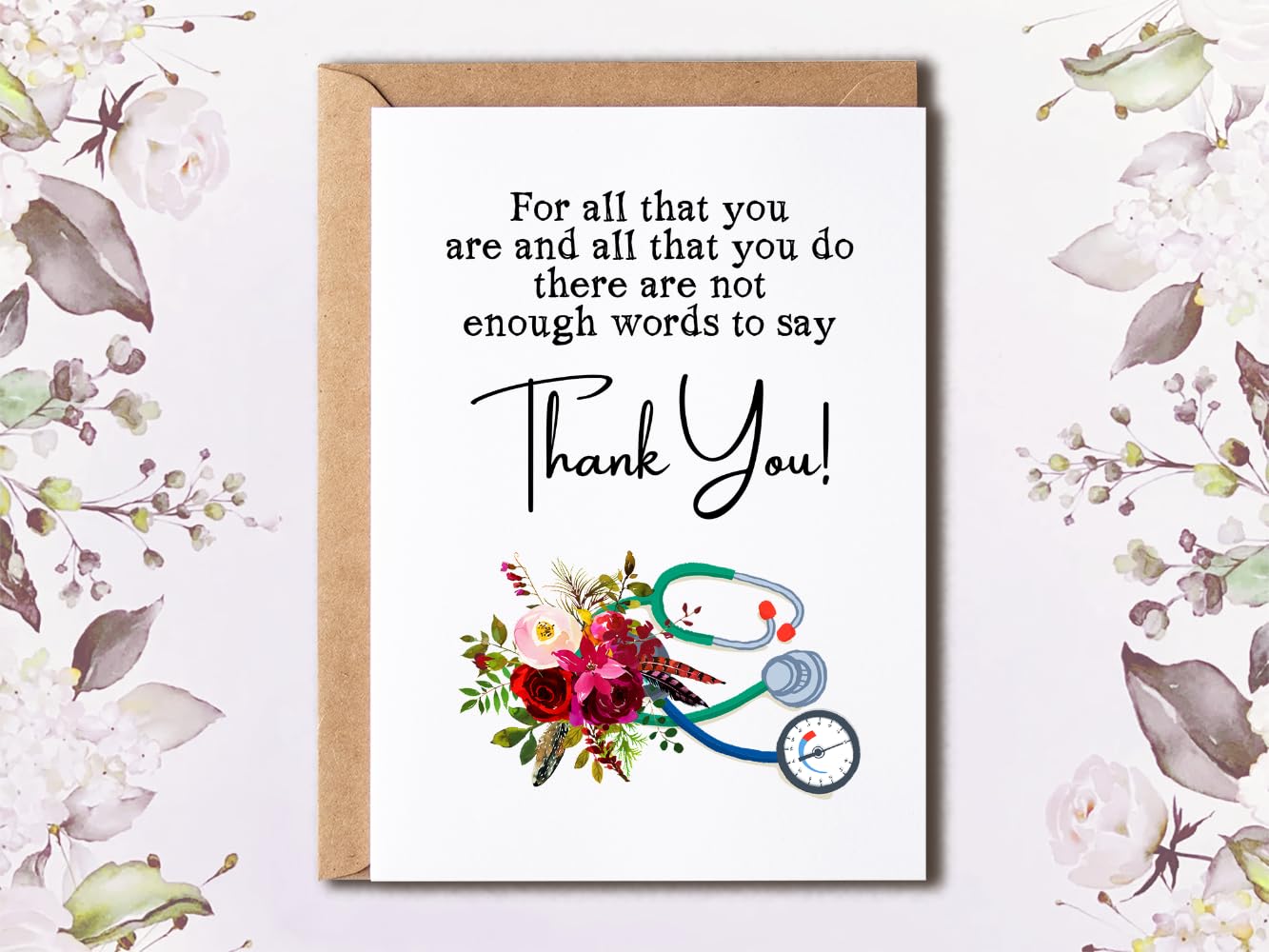 NTVShop Cute Thank You Card - Healthcare Worker Thank You Card - Nurse Appreciation Card - Perfect Card For Doctor Nurse