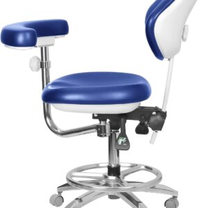 Adjustable Seat Doctor's Stool Dental Assistance Chair with Foot Control 360 Degree Rotation Armrest PU Leather QY-600M-B2