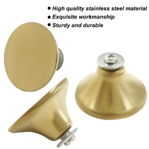 Unlorspy 4 Sets Solid Dutch Oven Knob,45 x 23 x15mm (Top Dia*H*Base Dia) Stainless Steel Universal Dutch Oven Pot Knob Cast Iron Replacement Handle (Gold)