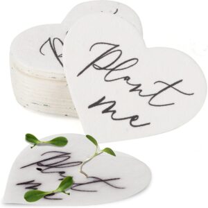 50 plantable wildflower party favor paper, ecological heart shaped babyshower favors for guests - bridal funeral memorial plantable gifts no cards