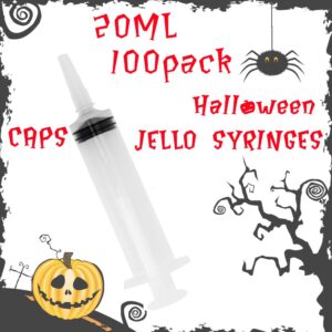 100 Pack Jello Shot Syringes with Tip Cap Set, Party Syringe BPA-Free Suringes Shooters Syringes for Jello Shots, Young Halloween, Thanksgiving, Christmas, Bachelorette Parties, Nurses, Graduation