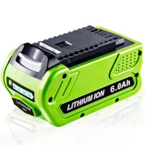 tenhutt 【3rd-upgrade 6.0ah 40v replace battery for greenworks 29472 g-max power tools 29252 20202 22262 25312 25322 20642 21242 22272 27062