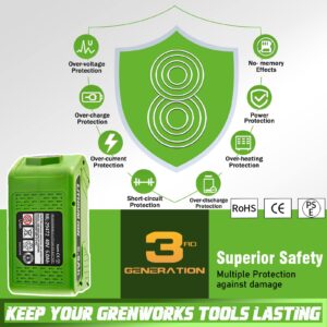 TenHutt 【3rd-UPGRADE 6.0Ah 40V Replace Battery for GreenWorks 29472 G-MAX Power Tools 29252 20202 22262 25312 25322 20642 21242 22272 27062