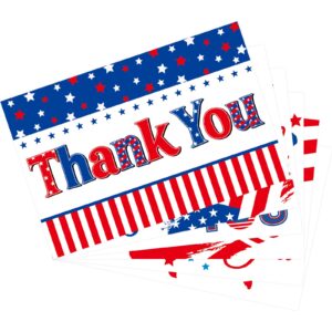 Fancy Land Patriotic Thank You Cards with Envelopes American Flag Note Cards for Veterans Memorial Day Voter Election Campaign Supplies 24Pcs