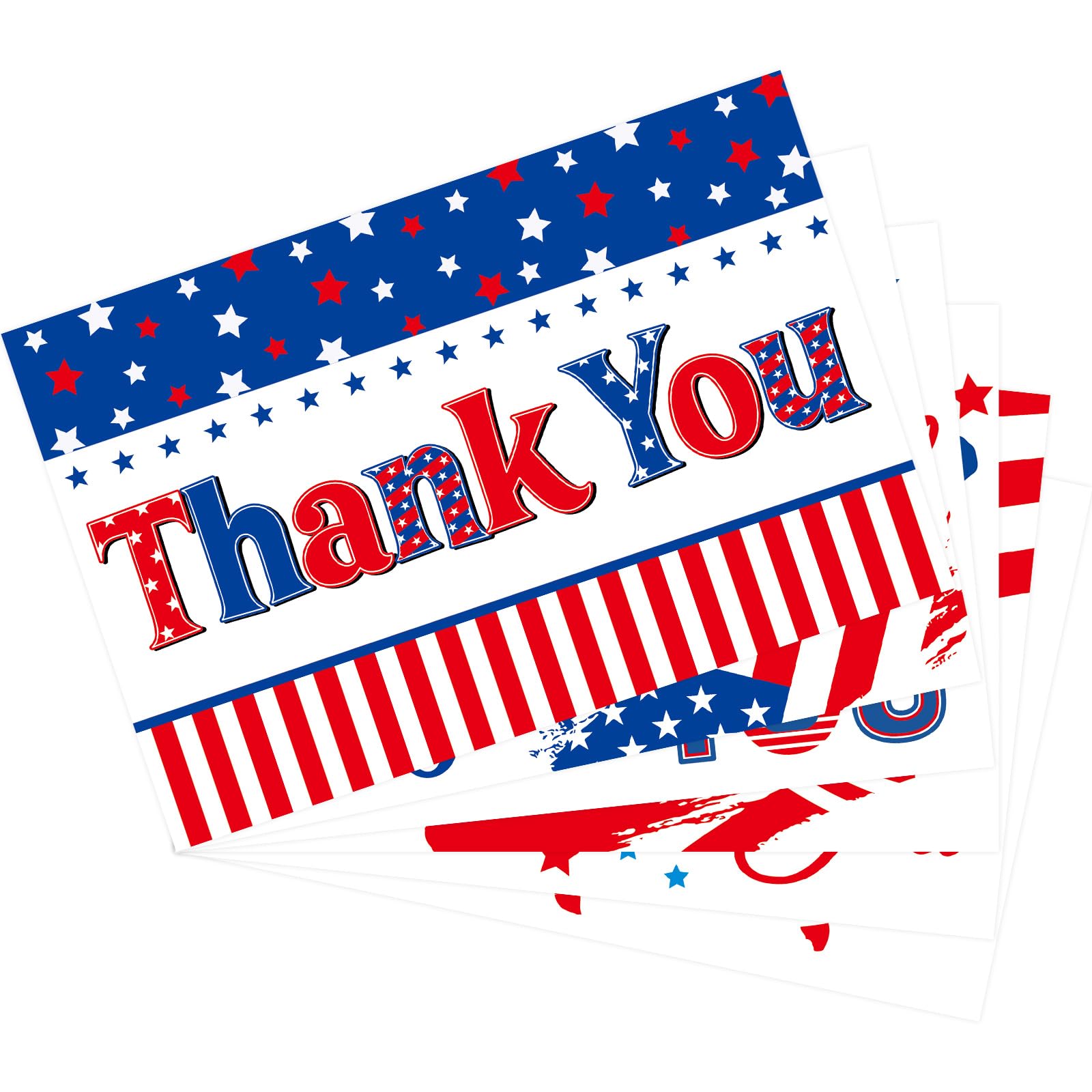 Fancy Land Patriotic Thank You Cards with Envelopes American Flag Note Cards for Veterans Memorial Day Voter Election Campaign Supplies 24Pcs