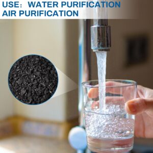 Timgle Bulk Water Filter Air Filter Activated Charcoal Coconut Hull Granular Activated Carbon 10-18 Mesh Water Distiller Charcoal Filters Water Filter Media for Water Filtration (6.6 Lbs)