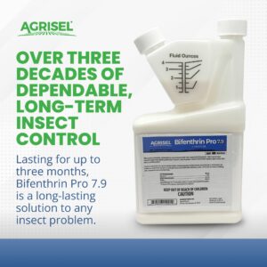 Bifenthrin Pro 7.9, Insect Control, Safe for Plants & Crops, Insecticide, Effective Against 125+ Insects, Includes 3-Pack of Agrisel Protective Gloves, 32 Ounces