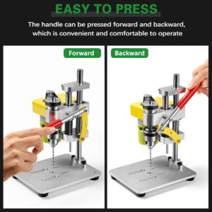 Mini Drill Press, Benchtop Drill Press, Small Drill Press 7-Speed CNC 795 Motor Portable Precision Drilling Machine B10 Chuck for DIY Jewelry Metal Wooden Acrylic