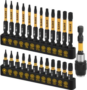 tamper proof torx bit set: 25 pieces t4-t40 torx bits set | torx security bit set | security torx bit set | star bits set | 1/4 hex torx screwdriver bit sets