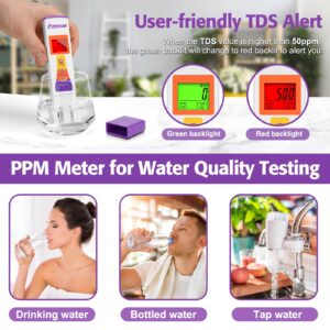 UIUZMAR Digital Water Tester TDS Meter for Drinking Water Filter Water 3 in 1 PPM EC Temp Meter with LCD Display Suitable for Water Quality Testing City Water RO Systems Well Water