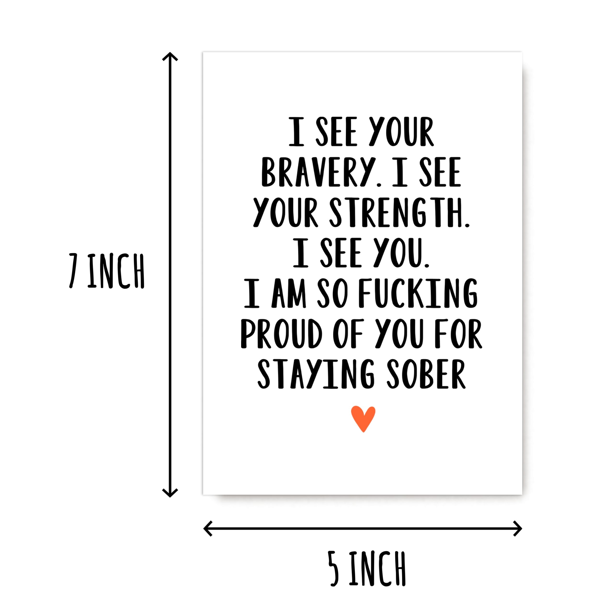 NTVShop Funny Sober Card - Proud Of You For Staying Sober Card - Sobriety Gift For Women Men - Simple Card For Him Her