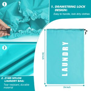 Isink Laundry Bag,2 Pack Travel Laundry Bags for Dirty Clothes,Large Laundry Bags for Traveling,Dirty Clothes Travel Bag,Laundry Bags for Camp, 24" x 36" (Cyan + Gray)