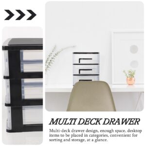 Cabilock Closet Mini Office Supplies Pen Organizer Storage Plastic Drawers 3 Drawer Storage Organizer Plastic s Plastic Drawers Organizer Small Drawer Hat Rv Black Stationery Organizer