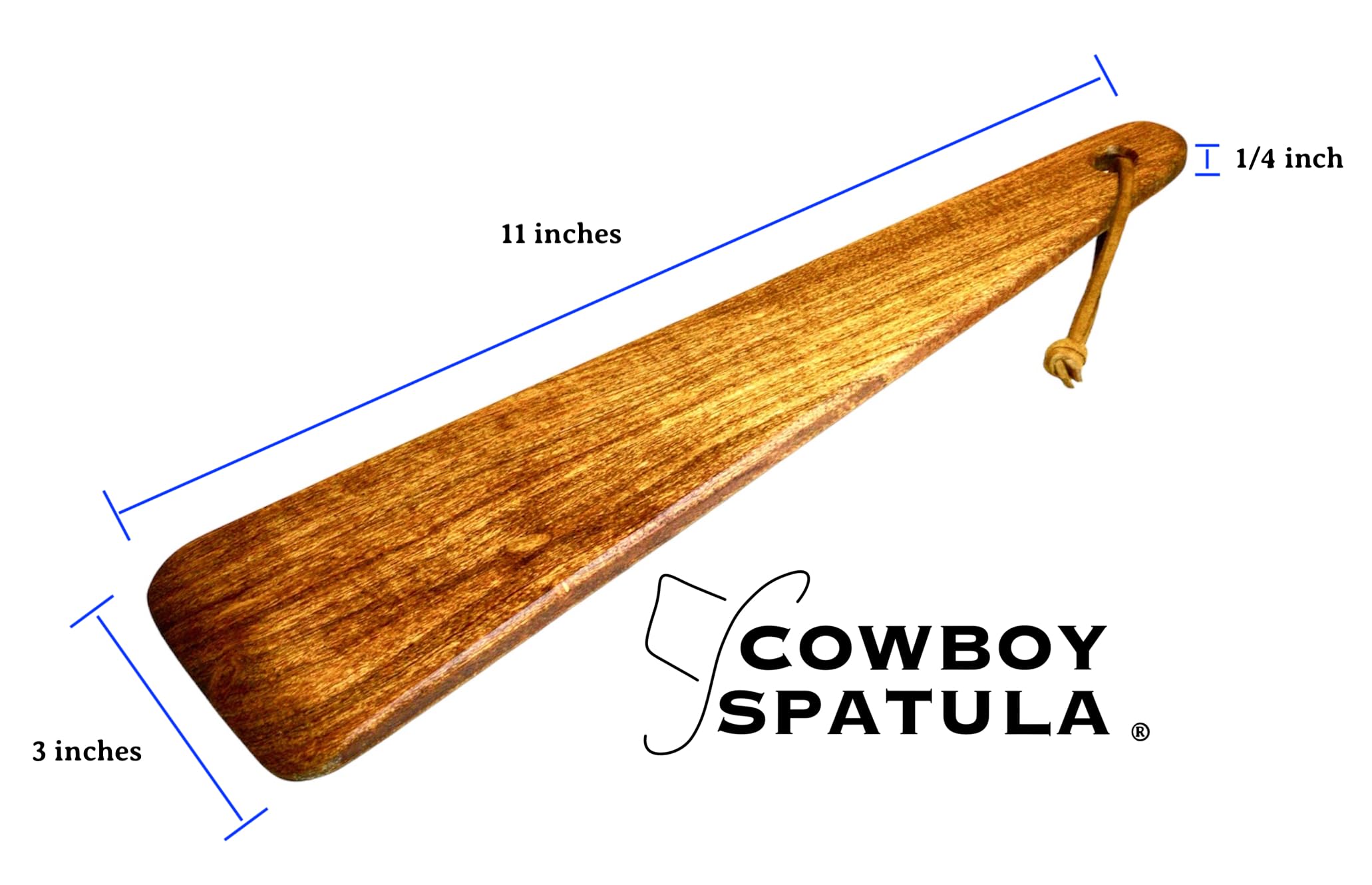 COWBOY SPATULA Mesquite Wood Spatula - Original Handmade in Texas Made in USA For Non stick Frying Pan, Cast Iron Skillet, griddle, baking, stainless steel (Original - Plain - No personalization)