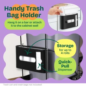 Spaces Tools Pull Out Trash Can Under Cabinet Shelf - Under Sink Trash Can Pull Out Slider for 30–40 Quart Cans Up to 125 lb - Cabinet Trash Can Pull Out Kit w/Garbage Bag Holder - (Can Not Included)