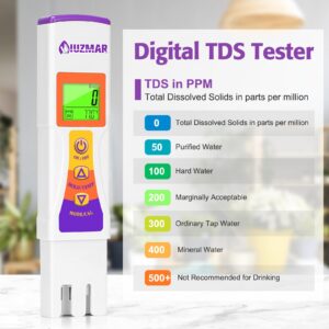 UIUZMAR Digital Water Tester TDS Meter for Drinking Water Filter Water 3 in 1 PPM EC Temp Meter with LCD Display Suitable for Water Quality Testing City Water RO Systems Well Water