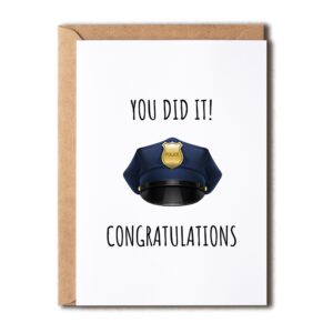 ntvshop police congratulation card - you did it - policeman promotion - police graduation card - gift for him her