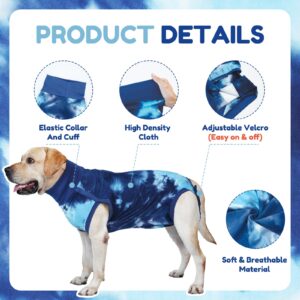 TORJOY Breathable Dog Recovery Suit for Male/Female, Tie Dye Blue Dog Onesie for Abdominal Wounds, Cone E-Collar Alternative After Surgery to Anti-Licking, Professional Surgery Suit for Dogs