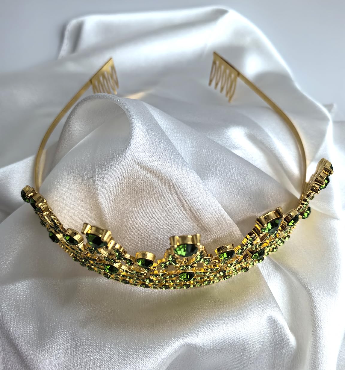 ALRBE TIN Tiara for Engagement Party, Bride to Be Sash and Crown Set for Women Girls Bridal Shower Decorations Green Crowns for Women Bachelorette Party