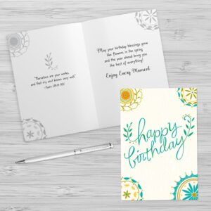 Faithfully Yours Designer Greetings Typographic Birthday Boxed Card Assortment, Gift From Above with Biblical Scripture Verses (Box of 24 Greeting Cards with Envelopes)