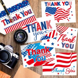 Fancy Land Patriotic Thank You Cards with Envelopes American Flag Note Cards for Veterans Memorial Day Voter Election Campaign Supplies 24Pcs