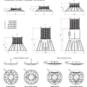 StrataRise Hercules 3000 Fixed Head Paver Pedestals > 37-60mm - 30 Pack