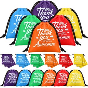 paterr 24 pcs thank you employee appreciation gift bags thank you goodie bags thank you for being awesome drawstring team bags for coworker colleague teacher office