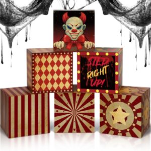 tenceur 6 pcs large halloween creepy carnival decorations circus clown box outdoor decorations horror circus party boxes carnival circus theme party decorations for horror haunted house supplies