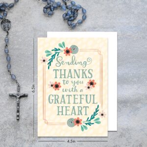 Faithfully Yours Designer Greetings Inspirational Thank You Boxed Card Assortment, With Gratitude with Biblical Scripture Verses (Box of 12 Greeting Cards with Envelopes)