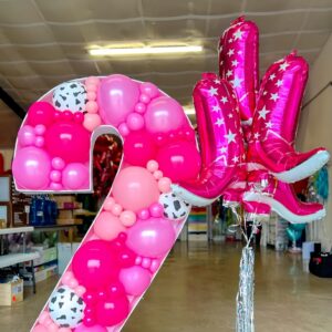 4 PCS Pink Cowgirl Boot+Hat Foil Balloon/Cowgirl Cowboy Hat Balloon/Western Cow Party Decorations/Last Rodeo Party/Disco Birthday Decorations/Country Party/Girly Pink Western Cowgirl Party