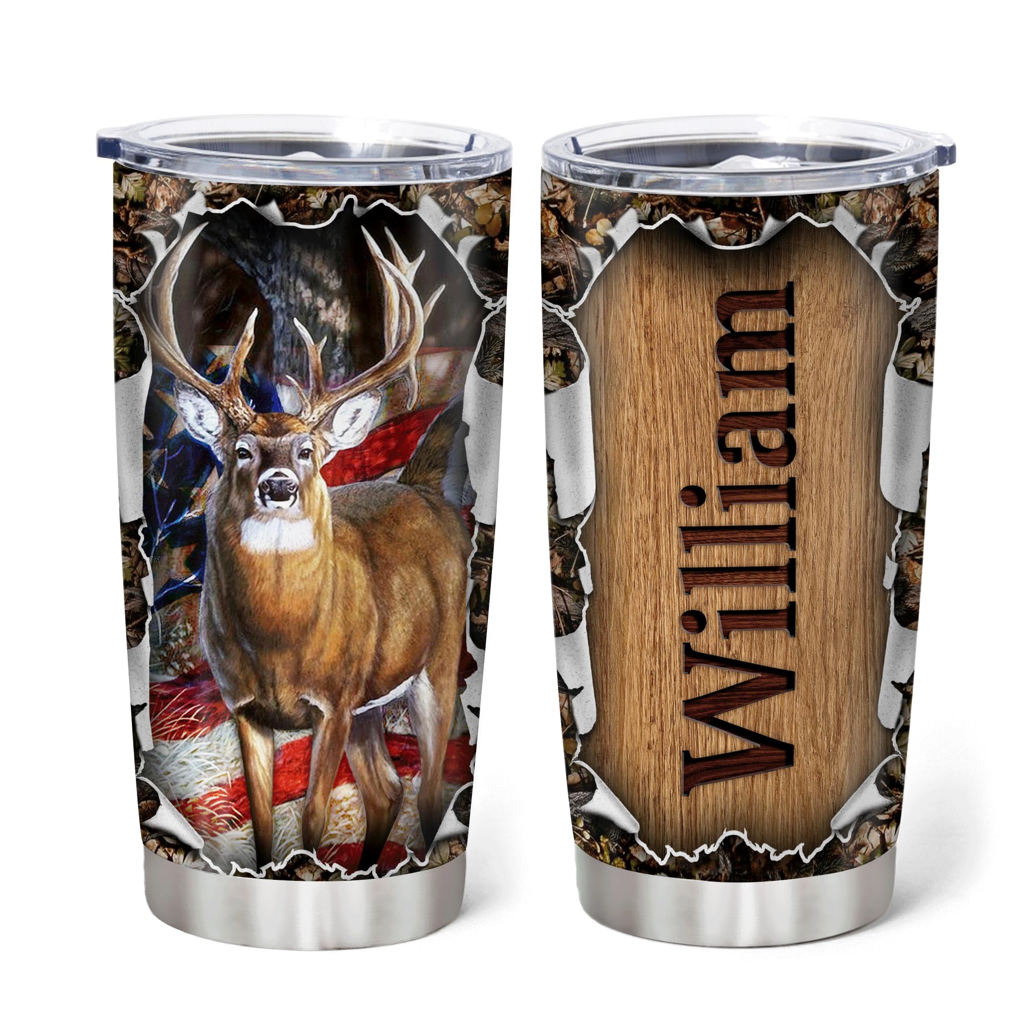 Hyturtle Personalized Hunting Gifts For Men - Deer Hunting Tumbler 20Oz Travel Coffee Mug Stainless Steel- Fathers Day Gift For Dad Him Boy Husband From Son Wife- Birthday Christmas Gifts For Hunters