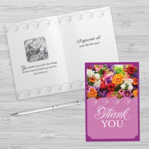 Faithfully Yours Designer Greetings Inspirational Thank You Boxed Card Assortment, With Gratitude with Biblical Scripture Verses (Box of 12 Greeting Cards with Envelopes)