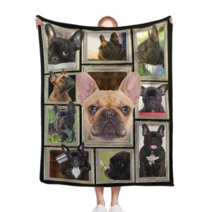 dog blanket french bulldog throw blankets throws gift for boy girl kid lover soft cozy warm plush fuzzy lightweight fleece flannel novelty quilt for couch travel 50 x 40 inch for kids