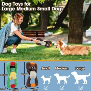 BAPSOUZU Squeaky Dog Chew Toys for Aggressive Chewers, Dog Toys for Large Medium Small Breed Dog, Indestructible Tough Durable Dogs Toys Interactive Puppy Teeth Clean Natural Rubber(Raccoon & Zombie)