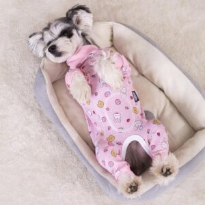 Dog Bodysuit Surgery Recovery Suit for Female Dogs,Small and Medium-Sized Dogs Zipper on Back-Post-Spay Dog Surgery Recovery Suit Puppy Cat Long Sleeve Onesies Bodysuit After Surgery Wound Protective