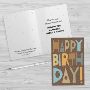 Faithfully Yours Designer Greetings Typographic Birthday Boxed Card Assortment, Gift From Above with Biblical Scripture Verses (Box of 24 Greeting Cards with Envelopes)