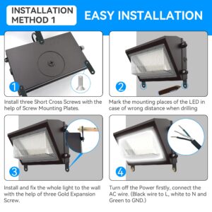 120W LED Wall Pack Light with Dusk-to-Dawn Sensor, 16800LM 5000K LED Security Flood Lighting, 100-277V Commercial and Industrial Outdoor LED Wall Lights for Parking Lots|Warehouses|Factories|House