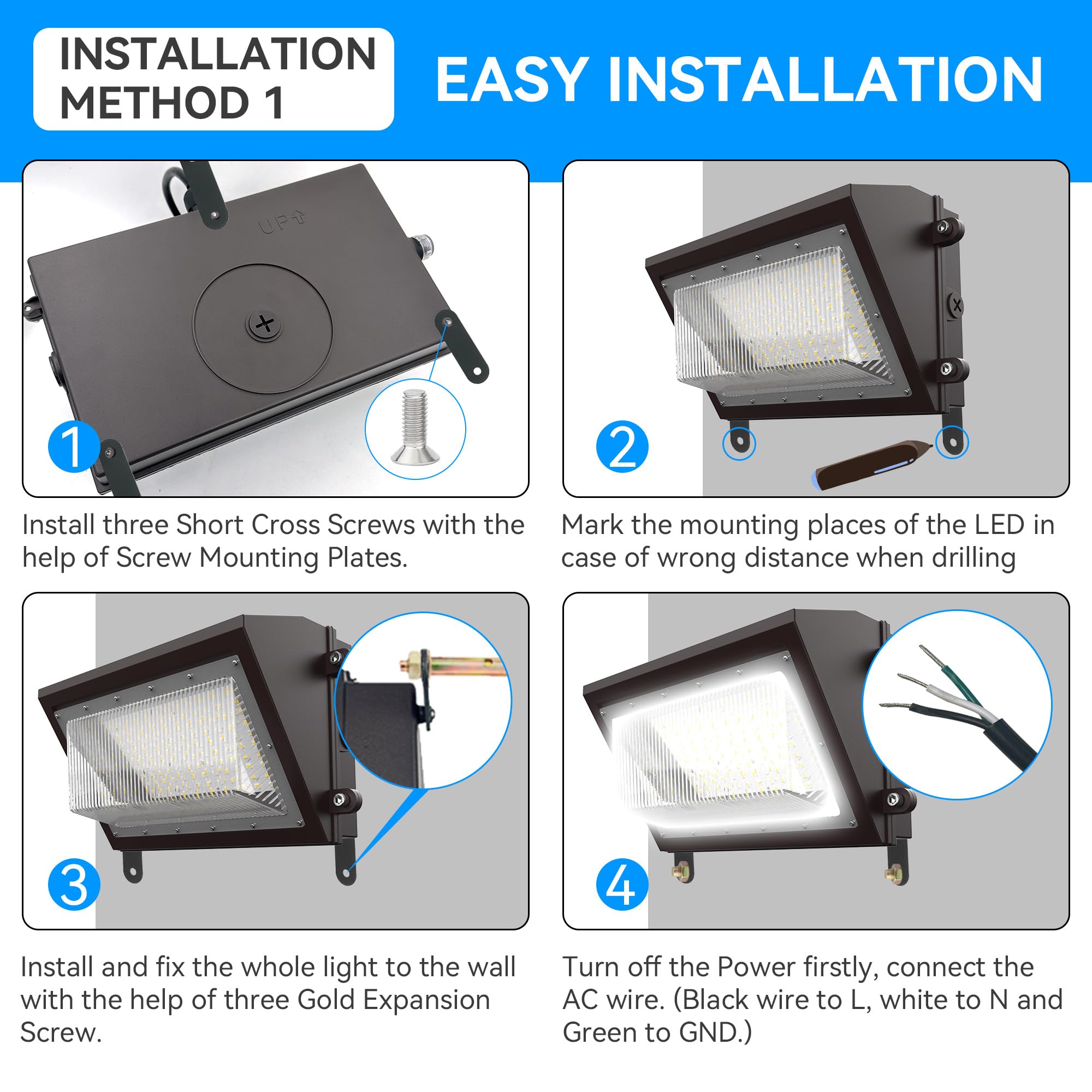 120W LED Wall Pack Light with Dusk-to-Dawn Sensor, 16800LM 5000K LED Security Flood Lighting, 100-277V Commercial and Industrial Outdoor LED Wall Lights for Parking Lots|Warehouses|Factories|House