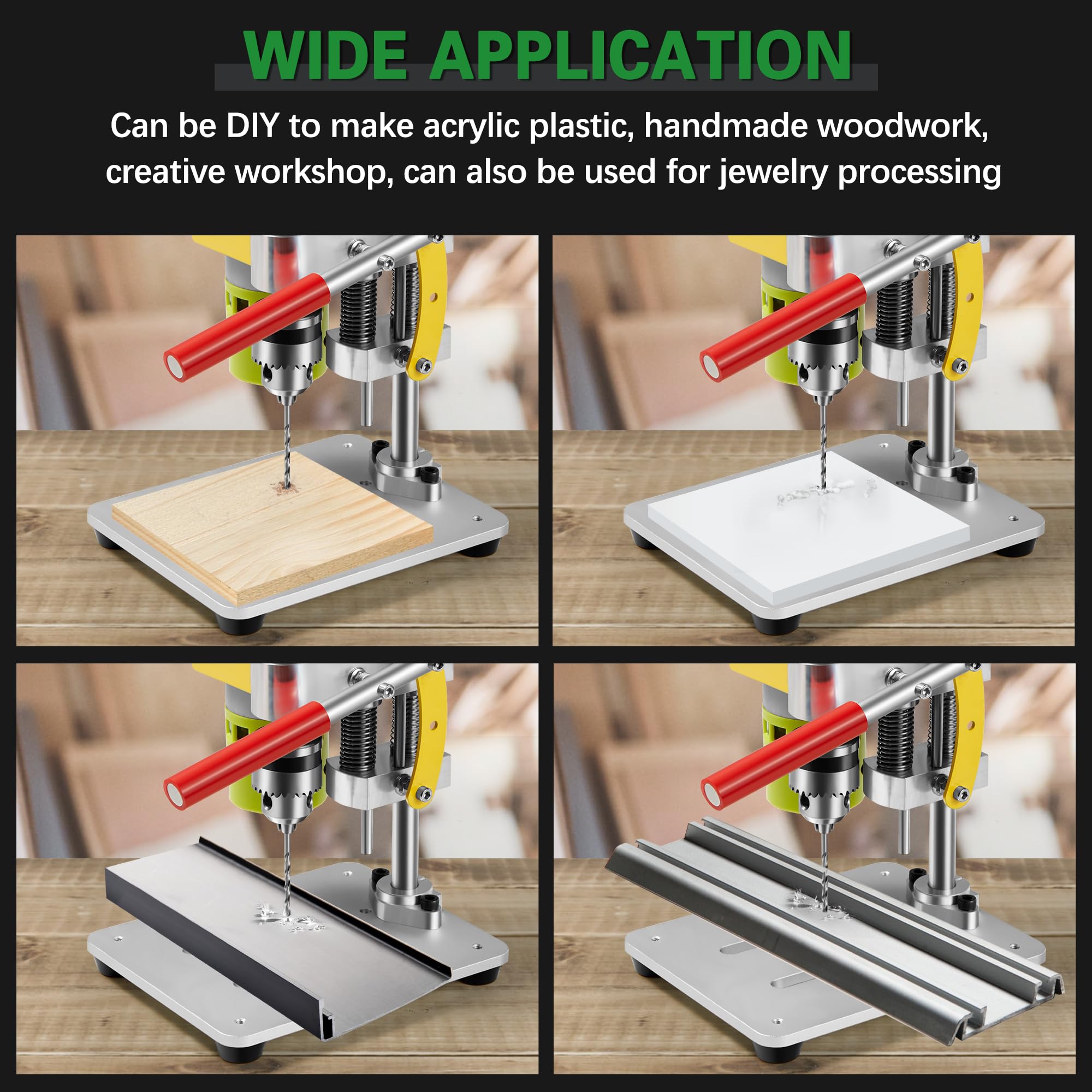 Mini Drill Press, Benchtop Drill Press, Small Drill Press 7-Speed CNC 795 Motor Portable Precision Drilling Machine B10 Chuck for DIY Jewelry Metal Wooden Acrylic