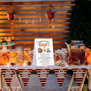 Don't Say Baby Game, Ghost Witch Pumpkin Halloween Baby Shower Game Include Baby Shower Sign and 50 Pcs Mini Clothespins, Gender Neutral Baby Shower Decoration, Party Favors Supplies-LF4