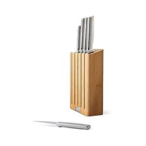 Joseph Joseph Elevate Kitchen Knives 5-Piece Set, Japanese Stainless Steel, Slimline Bamboo Knife Block