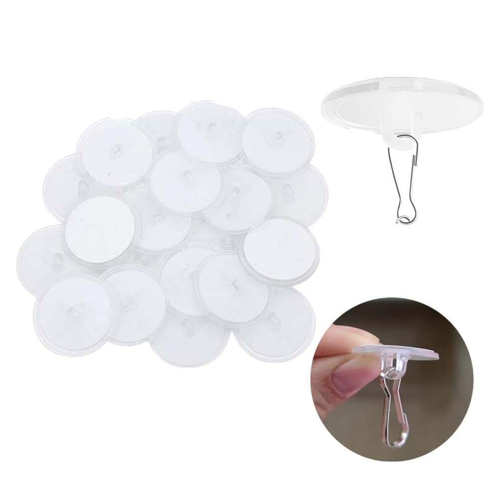 UtySty 40 Pack Self Adhesive Wall Hook Sticky Ceiling Hooks Small Disc Sticker Hanger for Christmas Festival Wedding Decorations Baloon Storage Display 2cm/0.78”