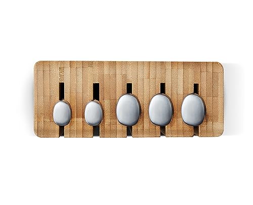 Joseph Joseph Elevate Kitchen Knives 5-Piece Set, Japanese Stainless Steel, Slimline Bamboo Knife Block